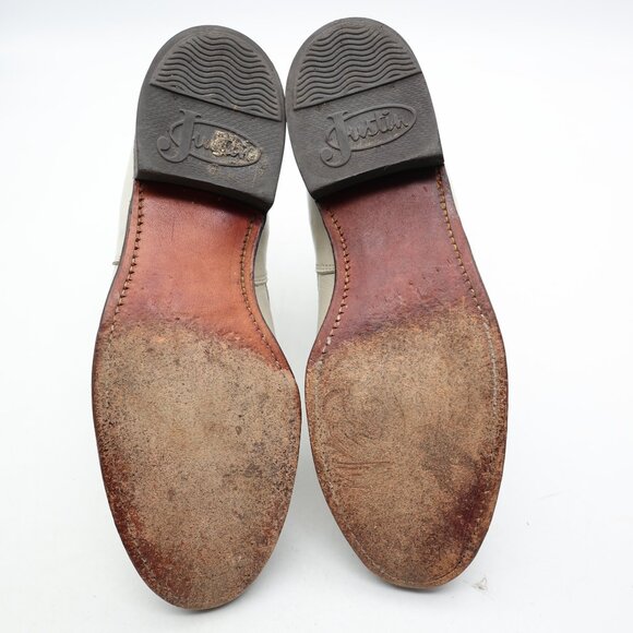 Justin Kiltie Roper Boots Women’s Size 6 B Pearl White Made in USA - Picture 9 of 11